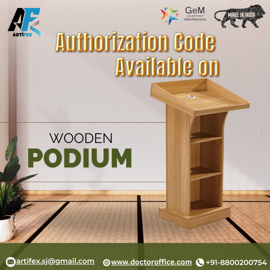 GeM Authorization Code Available On Wooden Podium
