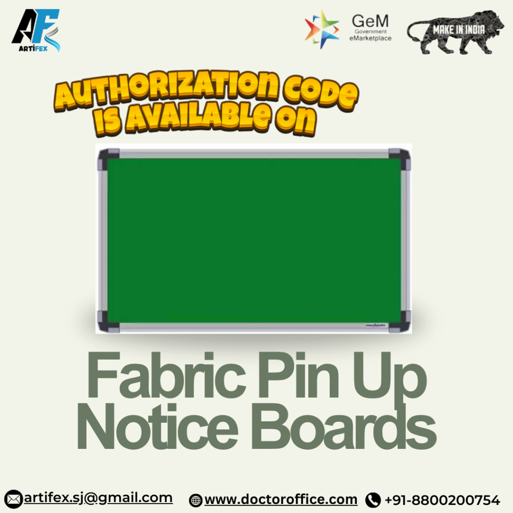 GeM Authorization Code Available On Fabric Pin Up Notice Boards