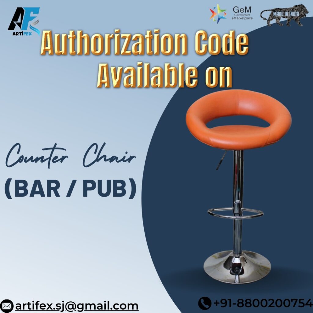 GeM Authorization Code available on Counter Chair