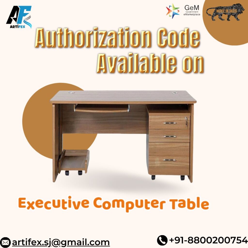 GeM Authorization Code available on Executive Computer Table